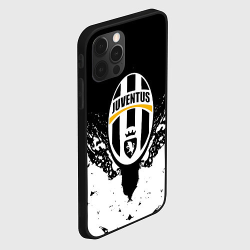 Чехол iPhone 12 Pro Max Ювентус краски всплеск текстура / 3D-Черный – фото 2