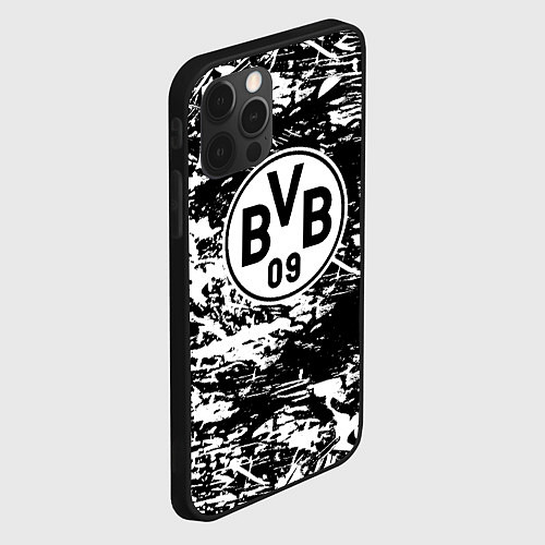 Чехол iPhone 12 Pro Max Боруссиа белые краски / 3D-Черный – фото 2