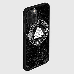 Чехол для iPhone 12 Pro Max Валькнут и символы в круге, цвет: 3D-черный — фото 2