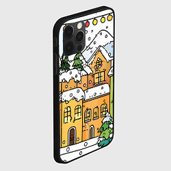 Чехол для iPhone 12 Pro Max Новогодний снегопад, цвет: 3D-черный — фото 2