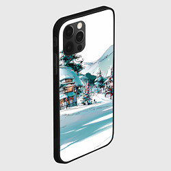 Чехол для iPhone 12 Pro Max Дома и елки - Новый год, цвет: 3D-черный — фото 2