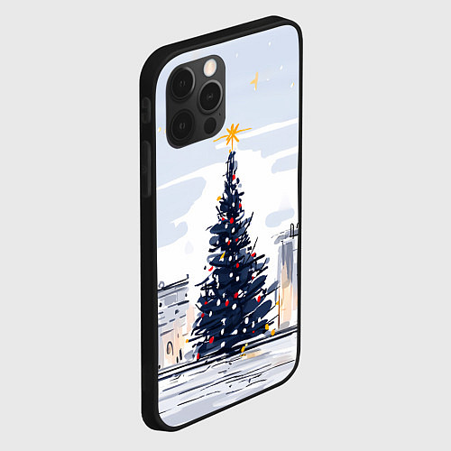 Чехол iPhone 12 Pro Max Новый год минимализм / 3D-Черный – фото 2