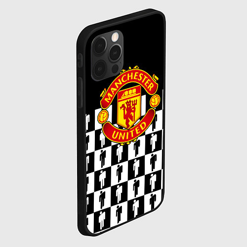 Чехол iPhone 12 Pro Max Манчестер Юнайтед люди паттерн / 3D-Черный – фото 2