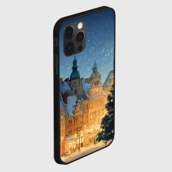 Чехол для iPhone 12 Pro Max Новый год в старом городе, цвет: 3D-черный — фото 2