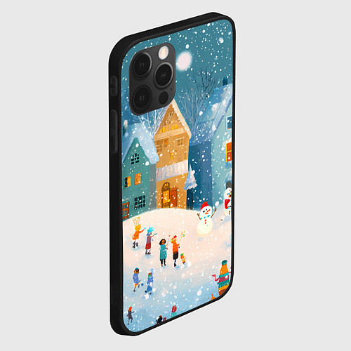 Чехол iPhone 12 Pro Max Новогодние каникулы / 3D-Черный – фото 2