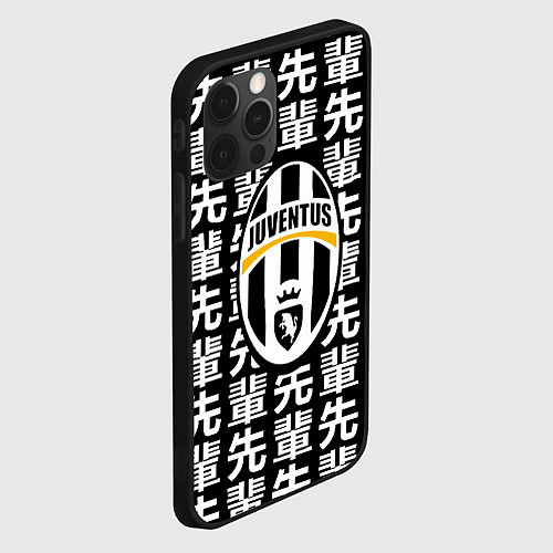 Чехол iPhone 12 Pro Max Ювентус япония символы / 3D-Черный – фото 2