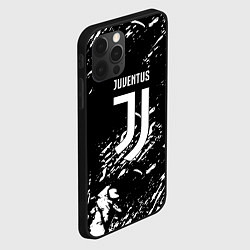 Чехол для iPhone 12 Pro Max Juventus белые штрихи красок, цвет: 3D-черный — фото 2