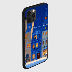 Чехол для iPhone 12 Pro Max Синяя новогодняя елочка во дворе, цвет: 3D-черный — фото 2