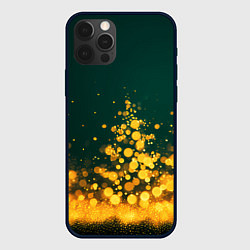 Чехол для iPhone 12 Pro Max Новогодние елочки из боке, цвет: 3D-черный