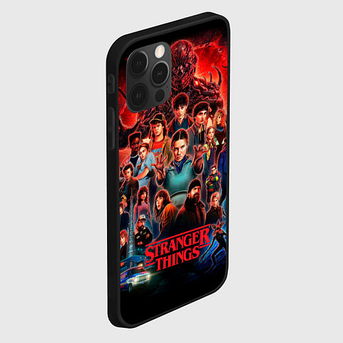 Чехол iPhone 12 Pro Max Все герои Загадочные события финал / 3D-Черный – фото 2