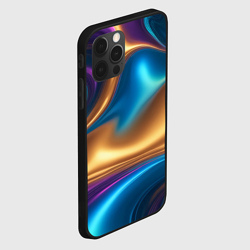 Чехол iPhone 12 Pro Max Сплавы разноцветные / 3D-Черный – фото 2