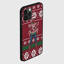 Чехол для iPhone 12 Pro Max Человек паук в вязаном свитере - новый год, цвет: 3D-черный — фото 2