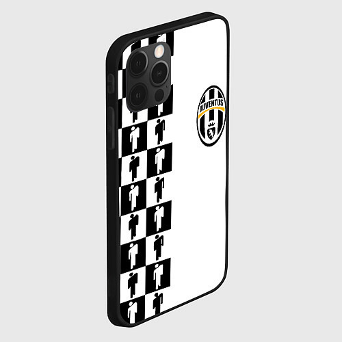 Чехол iPhone 12 Pro Max Ювентус паттерн люди / 3D-Черный – фото 2