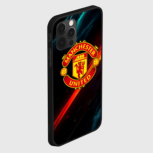 Чехол iPhone 12 Pro Max Манчестер Юнайтед абстракция / 3D-Черный – фото 2