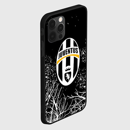 Чехол iPhone 12 Pro Max Ювентус белые деревья / 3D-Черный – фото 2