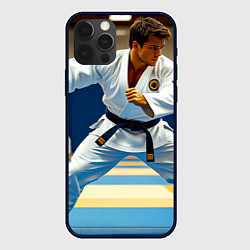 Чехол для iPhone 12 Pro Max Дзюдоист на татами, цвет: 3D-черный