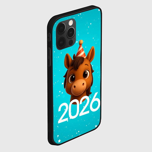 Чехол iPhone 12 Pro Max Голова лошадки / 3D-Черный – фото 2