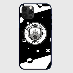 Чехол для iPhone 12 Pro Max Манчестер сити геометрия блэк, цвет: 3D-черный