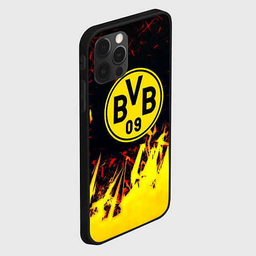 Чехол iPhone 12 Pro Max Borussia краски соты / 3D-Черный – фото 2
