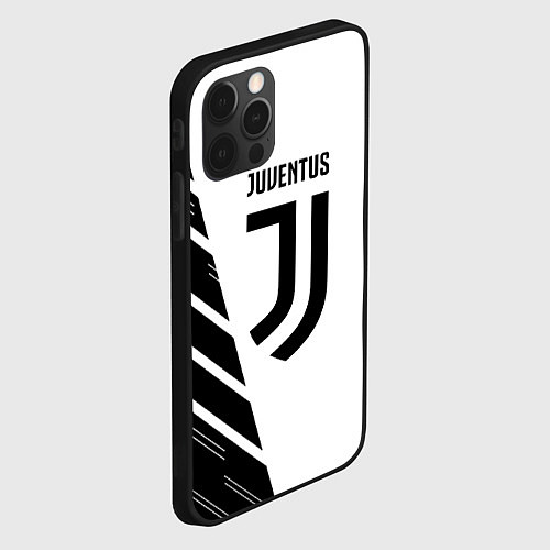 Чехол iPhone 12 Pro Max Ювентус полосы геометрия текстура / 3D-Черный – фото 2