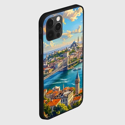 Чехол iPhone 12 Pro Max Сплетение эпох над Босфором / 3D-Черный – фото 2