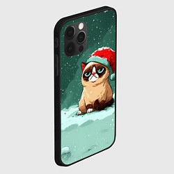 Чехол для iPhone 12 Pro Max Мем Новогодний котик, цвет: 3D-черный — фото 2