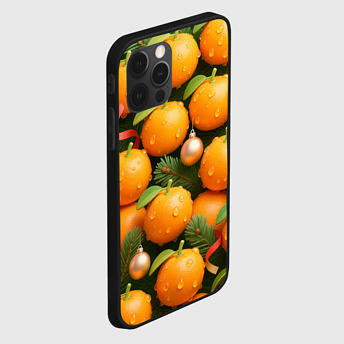 Чехол iPhone 12 Pro Max Мандариновое настроение / 3D-Черный – фото 2