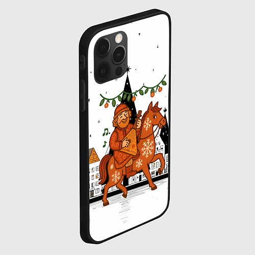 Чехол iPhone 12 Pro Max Новогодняя сказочная лошадка / 3D-Черный – фото 2