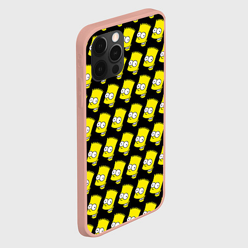 Чехол iPhone 12 Pro Max Барт Симпсон: узор / 3D-Светло-розовый – фото 2