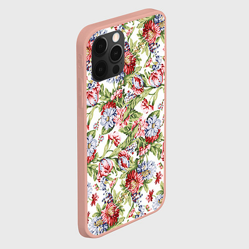 Чехол iPhone 12 Pro Max Цветы / 3D-Светло-розовый – фото 2