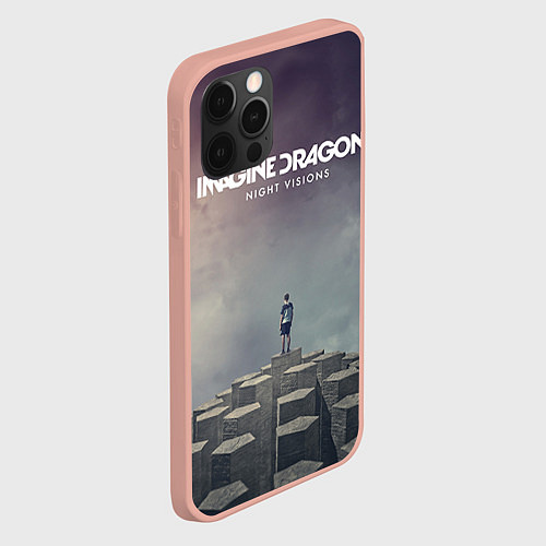 Чехол iPhone 12 Pro Max Imagine Dragons: Night Visions / 3D-Светло-розовый – фото 2