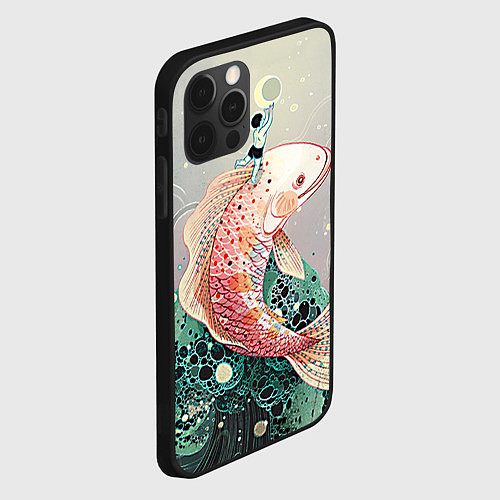 Чехол iPhone 12 Pro Max Рыба / 3D-Черный – фото 2