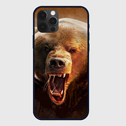 Чехол для iPhone 12 Pro Max Рык медведя, цвет: 3D-черный