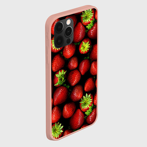 Чехол iPhone 12 Pro Max Клубничка / 3D-Светло-розовый – фото 2