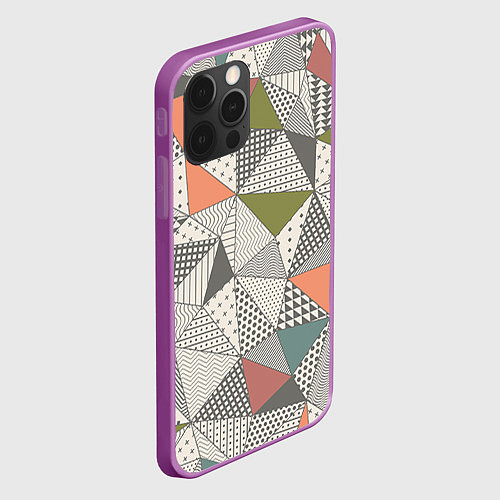 Чехол iPhone 12 Pro Max Геометрия / 3D-Сиреневый – фото 2