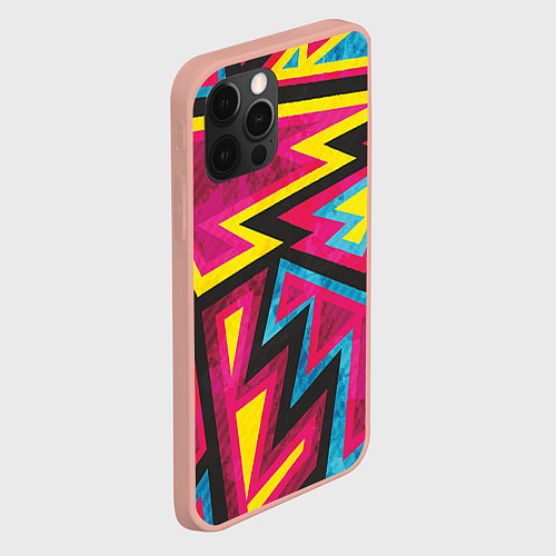 Чехол iPhone 12 Pro Max Геометрия / 3D-Светло-розовый – фото 2