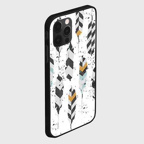 Чехол iPhone 12 Pro Max Перья / 3D-Черный – фото 2
