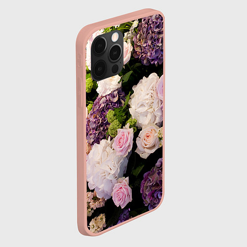 Чехол iPhone 12 Pro Max Весенние цветы / 3D-Светло-розовый – фото 2