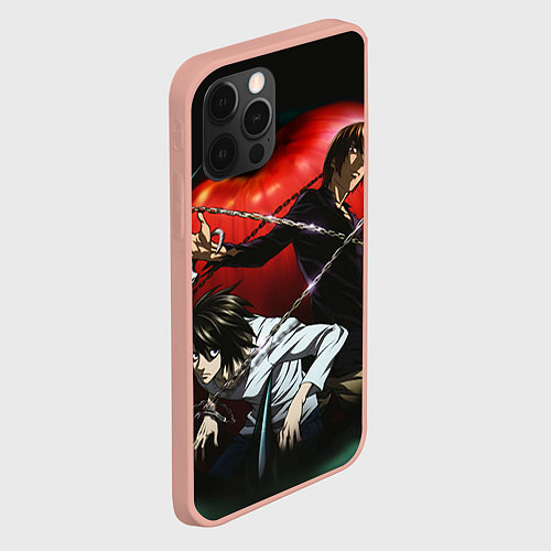 Чехол iPhone 12 Pro Max Тетрадь смерти / 3D-Светло-розовый – фото 2