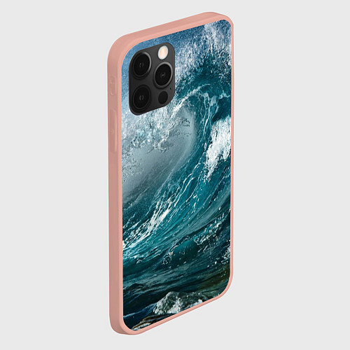 Чехол iPhone 12 Pro Max Волна / 3D-Светло-розовый – фото 2