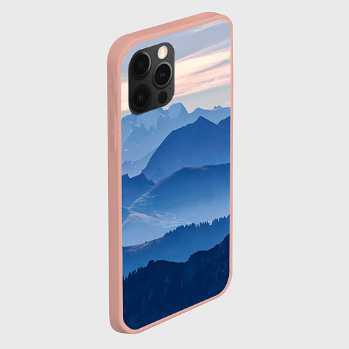 Чехол iPhone 12 Pro Max Горы / 3D-Светло-розовый – фото 2