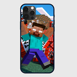 Чехол для iPhone 12 Pro Max Minecraft Man, цвет: 3D-черный