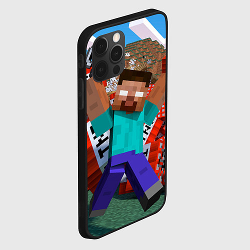 Чехол iPhone 12 Pro Max Minecraft Man / 3D-Черный – фото 2