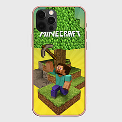 Чехол для iPhone 12 Pro Max Minecraft Tree, цвет: 3D-светло-розовый
