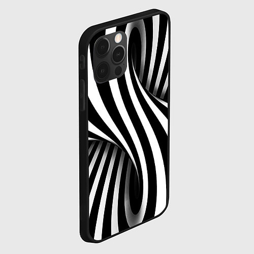 Чехол iPhone 12 Pro Max Оптические иллюзии / 3D-Черный – фото 2