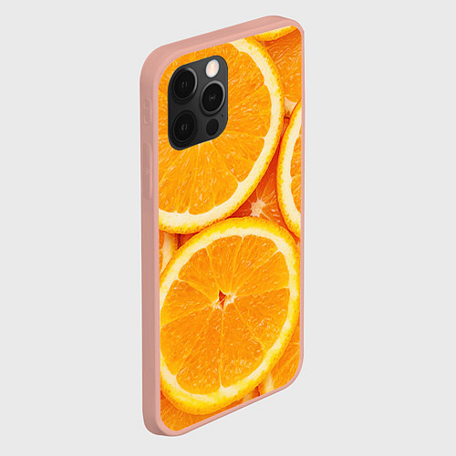 Чехол iPhone 12 Pro Max Апельсин / 3D-Светло-розовый – фото 2