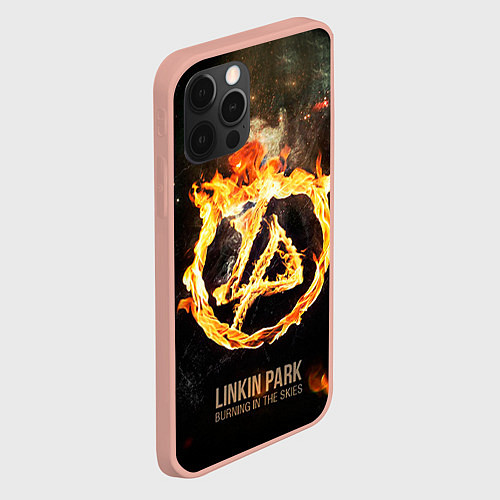 Чехол iPhone 12 Pro Max Linkin Park: Burning the skies / 3D-Светло-розовый – фото 2