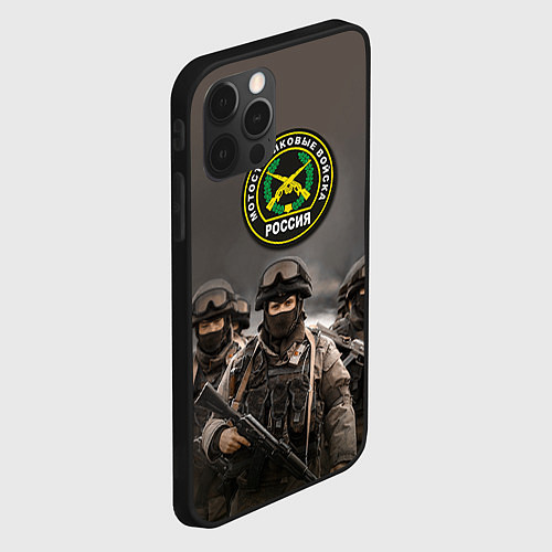 Чехол iPhone 12 Pro Max Мотострелковые войска - солдаты / 3D-Черный – фото 2