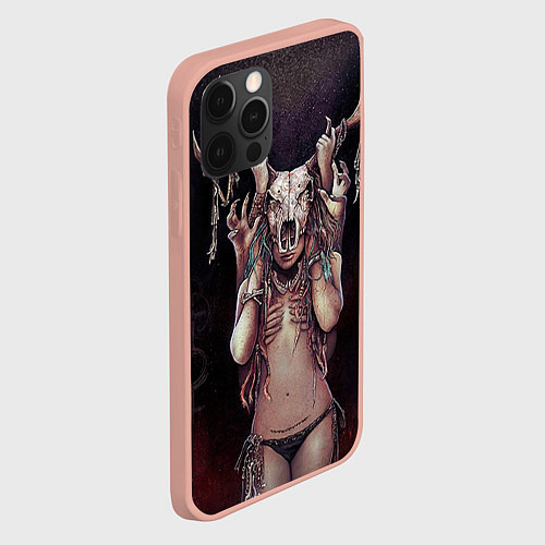 Чехол iPhone 12 Pro Max Хранительница леса / 3D-Светло-розовый – фото 2