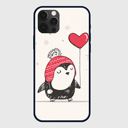 Чехол для iPhone 12 Pro Max Влюбленный пингвин, цвет: 3D-черный